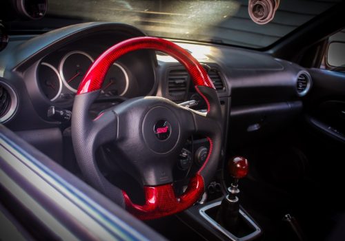 Galaxy Customs - Subaru STi - Red Carbon Fiber and Leather